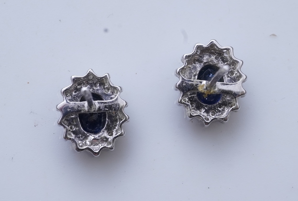 A sapphire and diamond demi-parure